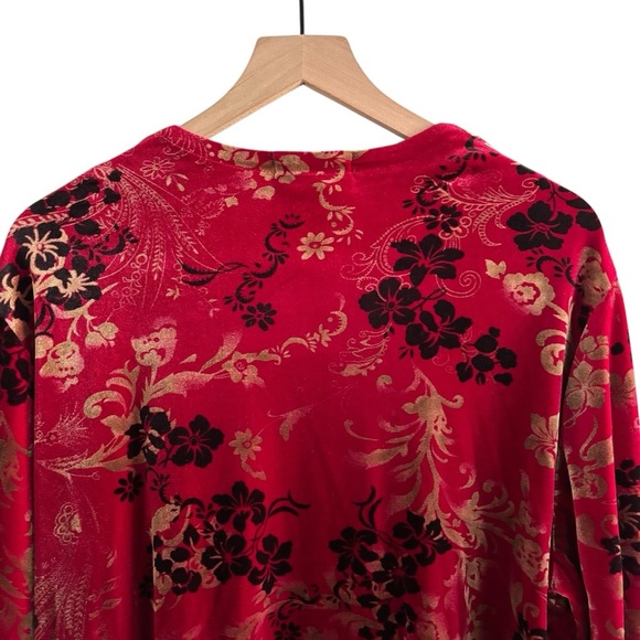 Notations Floral Velour Cardigan & Cami Set Boho Vintage Women's Size 1X - Picture 9 of 15